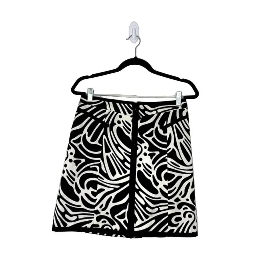 Etcetera Black Patterned Pencil Skirt with Zipper Detail 2